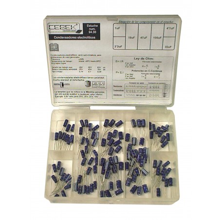 C-9438 BOX WITH 115 RADIAL ELECTROL. CAPACITORS