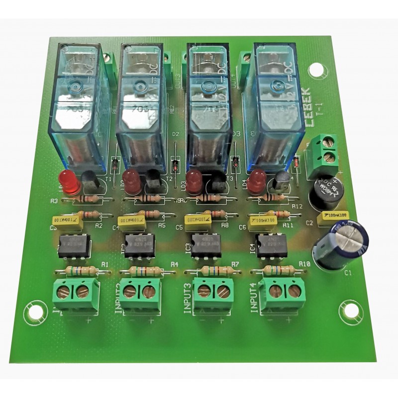 T-1C Interface 4 relais 12VDC 1 contact   (Ventes Web uniquement)
