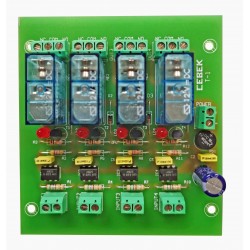 T-1C Interface 4 relays 12VDC 1 contact   (Web only sales)